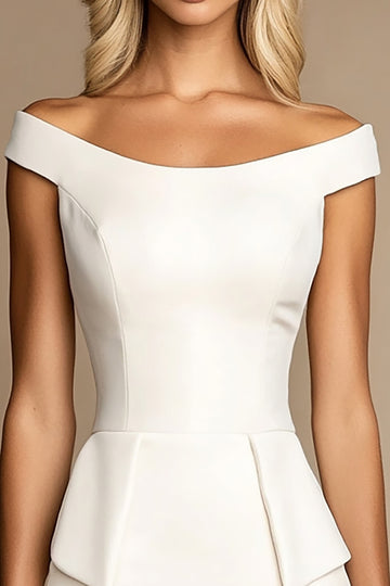 Off The Shoulder Ivory Bodycon Work Dress